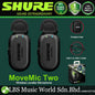 Shure MoveMic Two Dual Channel Clip On Mic Wireless Lavalier Microphone with Charging Case