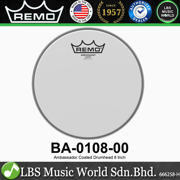 Remo Ambassador 1 Ply Coated Drumhead Drum Skin (6" 8" 10" 12" 13" 14" 16" 18")