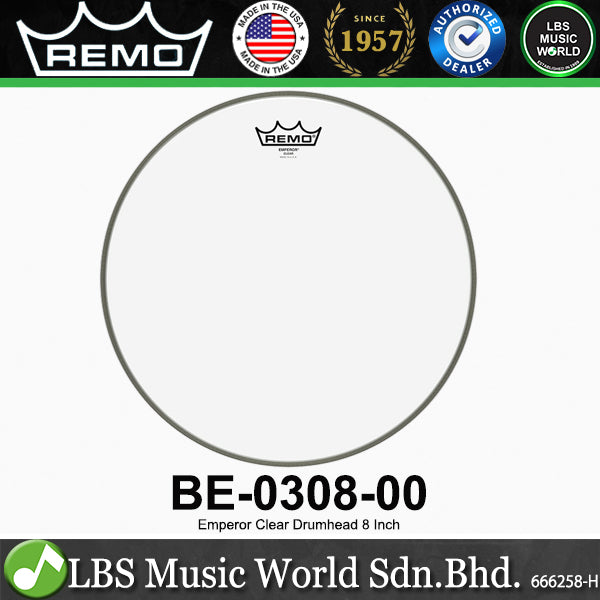 Remo Emperor 2ply Clear Drumhead Drum Skin (6" 8" 10" 12" 13" 14" 16" 18")