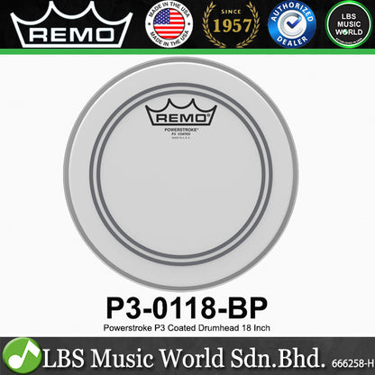 Remo Powerstroke 1Ply P3 Coated Drumhead Drum Skin (8" 10" 12" 13" 14" 16" 18")