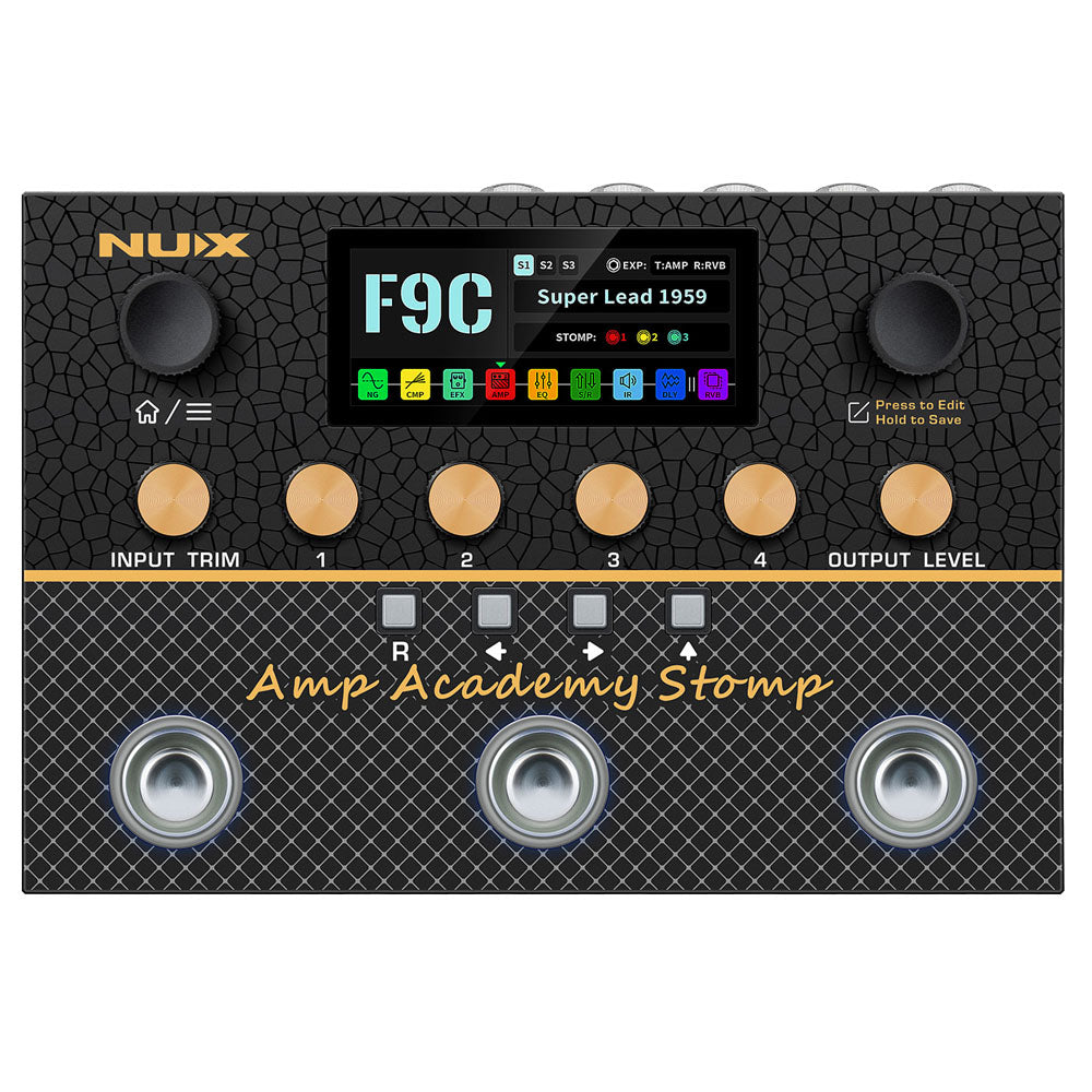 Nux NMA-3AAP Amp Academy Stomp Compact Modeler Guitar Effect Pedal with 3 Footswitch (NMA3AAP)