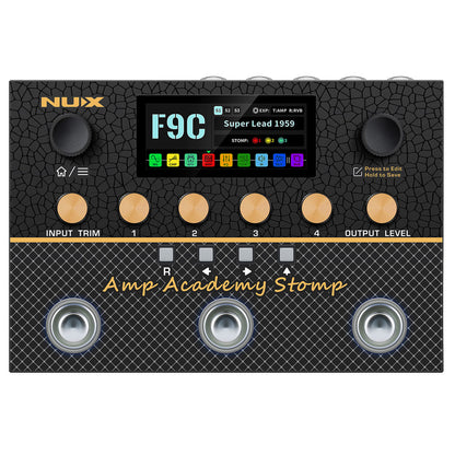 Nux NMA-3AAP Amp Academy Stomp Compact Modeler Guitar Effect Pedal with 3 Footswitch (NMA3AAP)