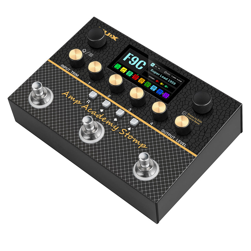 Nux NMA-3AAP Amp Academy Stomp Compact Modeler Guitar Effect Pedal with 3 Footswitch (NMA3AAP)