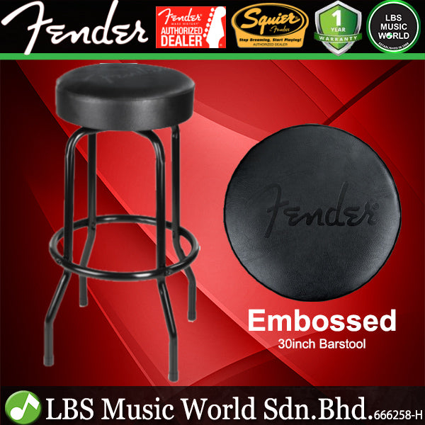 Fender Embossed Black Logo Barstool Round Stool Chair (24 Inch 30