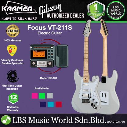 Kramer Focus VT-211S Mahogany Body Electric Guitar HSS Pickup with Maple Fingerboard and Tremolo Package with Moeer GE100 Pedal(VT211S VT 211S)