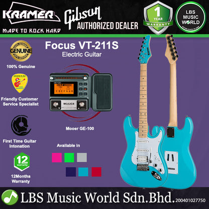 Kramer Focus VT-211S Mahogany Body Electric Guitar HSS Pickup with Maple Fingerboard and Tremolo Package with Moeer GE100 Pedal(VT211S VT 211S)