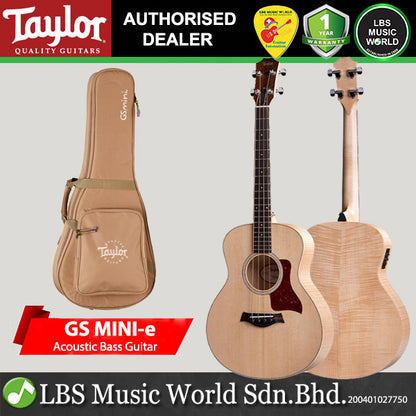 Taylor GS Mini-e Maple 4 String Sitka Spruce Top Acoustic Bass Guitar with Hard Bag