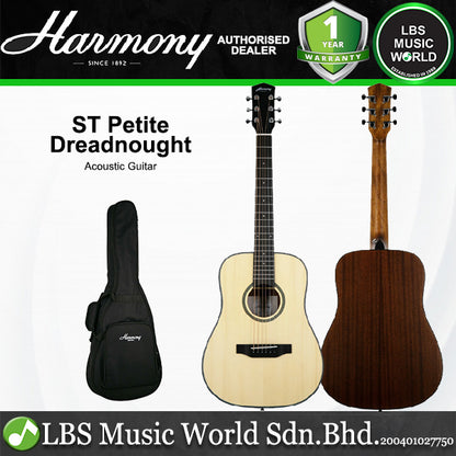 Harmony Foundation Series Terra ST Petite Dreadnought Acoustic Guitar with Bag - Natural Satin