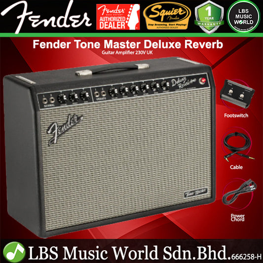 Fender Tone Master Deluxe Reverb 1x12 Inch 100 Watt Amp Digital Guitar Amplifier with Footswitch - 230V UK