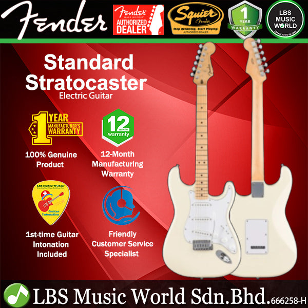 Fender Standard Stratocaster Electric Guitar with SSS Pickup and Maple Fingerboard