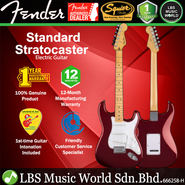Fender Standard Stratocaster Electric Guitar with SSS Pickup and Maple Fingerboard