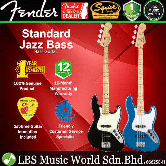 Fender Standard Jazz Bass 4 String Guitar SS Pickup Poplar Body with Maple Fingerboard