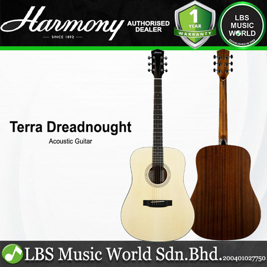 Harmony Foundation Series Terra Dreadnought Acoustic Guitar - Natural Satin