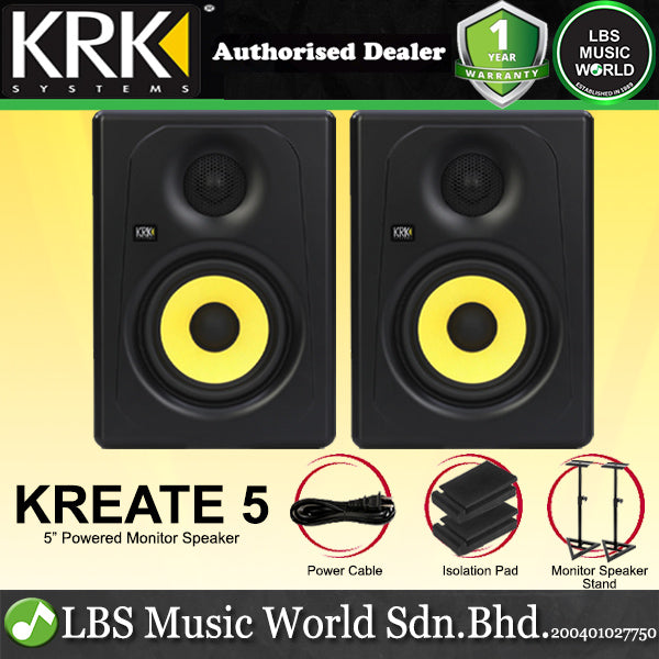 KRK Kreate 5 Active 5 Inch 2 Way Powered Studio Monitor Speaker with Bluetooth (K5)