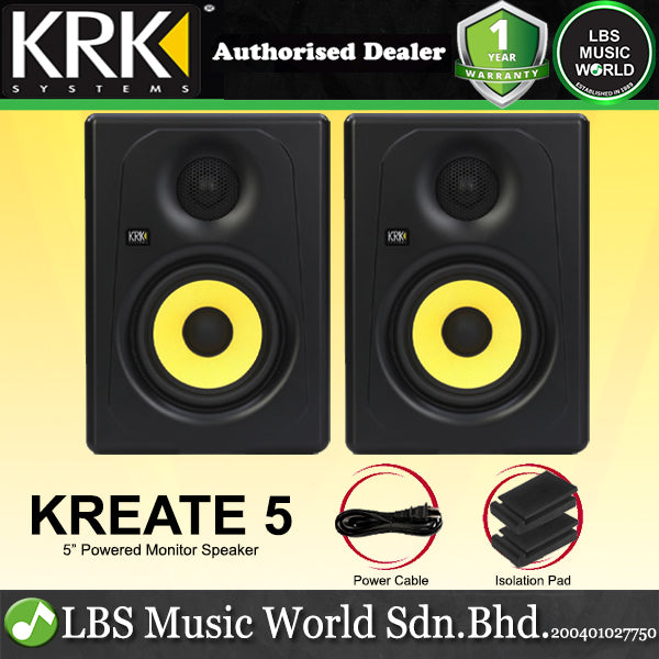 KRK Kreate 5 Active 5 Inch 2 Way Powered Studio Monitor Speaker with Bluetooth (K5)