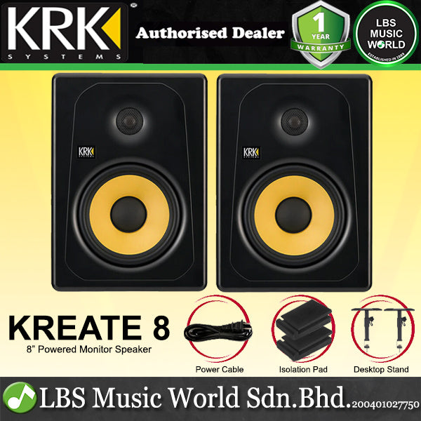KRK Kreate 8 Active 8 Inch 2 Way Powered Studio Monitor Speaker with Bluetooth (K8)