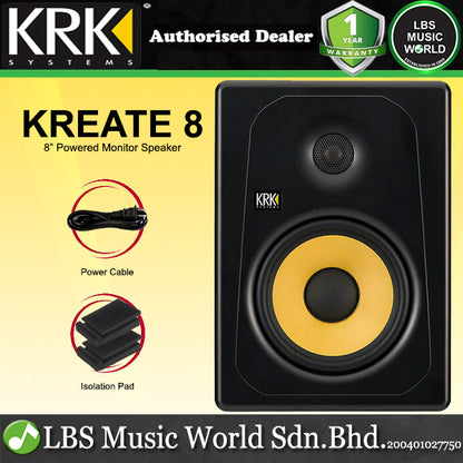 KRK Kreate 8 Active 8 Inch 2 Way Powered Studio Monitor Speaker with Bluetooth (K8)