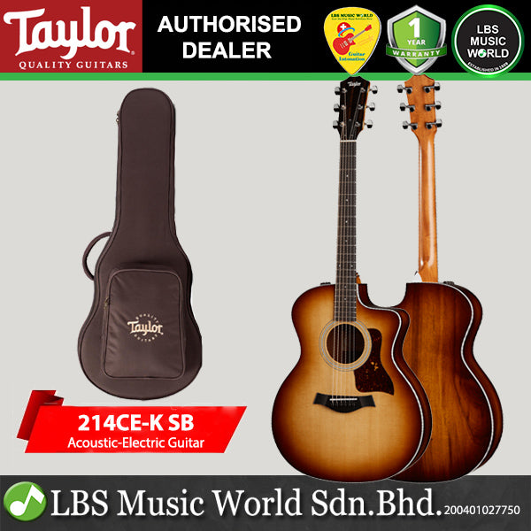 Taylor 214ce-K SB Sitka Spruce Top Grand Auditorium Acoustic Electric Guitar with Bag (214ceK SB Plus)