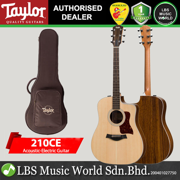 Taylor 210ce Sitka Spruce Top Dreadnought Acoustic Electric Guitar with Gig Bag