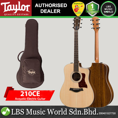 Taylor 210ce Sitka Spruce Top Dreadnought Acoustic Electric Guitar with Gig Bag