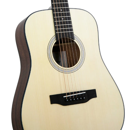 Harmony Foundation Series Terra Petite Dreadnought Acoustic Guitar with Bag - Natural Satin