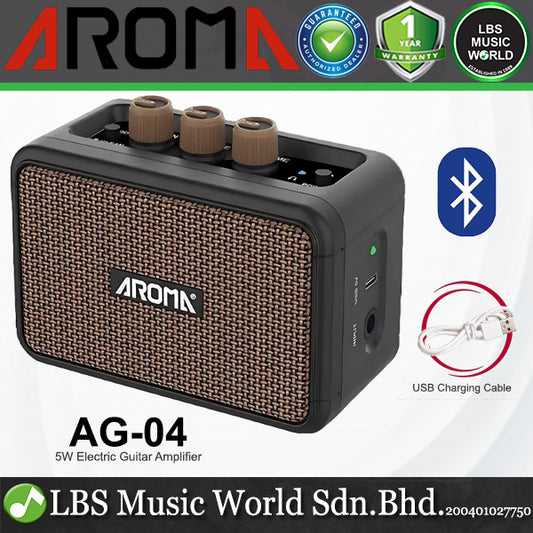 Aroma AG-04 5 Watt Rechargeable Mini Amplifier for Electric Guitar with Bluetooth (AG04)