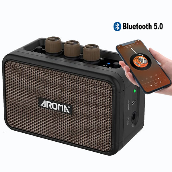 Aroma AG-04 5 Watt Rechargeable Mini Amplifier for Electric Guitar with Bluetooth (AG04)
