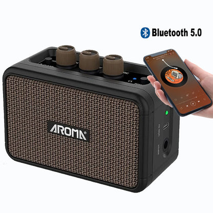 Aroma AG-04 5 Watt Rechargeable Mini Amplifier for Electric Guitar with Bluetooth (AG04)
