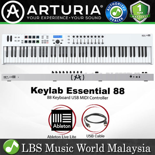 Arturia Keylab Essential 88 Key USB MIDI Controller Keyboard - White (Key Lab)