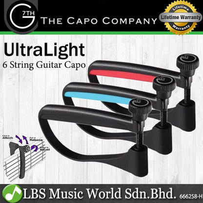 G7th UltraLight 6 String Acoustic or Electric Guitar Capo (Ultralight6)
