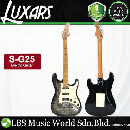 Luxars S-G25 HSS Alder Body Electric Guitar Roasted Maple Fretboard and Tremolo (S G25)