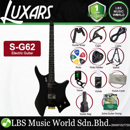 LUXARS S-G62 Ash Body Electric Guitar HH Pickup with Rosewood Fingerboard