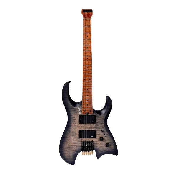 Luxars S-G63-6 Headless Electric Guitar HH Alnico V Pickups with Roasted Maple Fretboard and Package Amplifier (S G63 6)