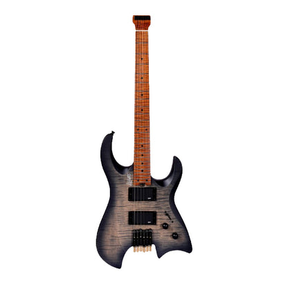 Luxars S-G63-6 Headless Electric Guitar HH Alnico V Pickups with Roasted Maple Fretboard and Package Amplifier (S G63 6)