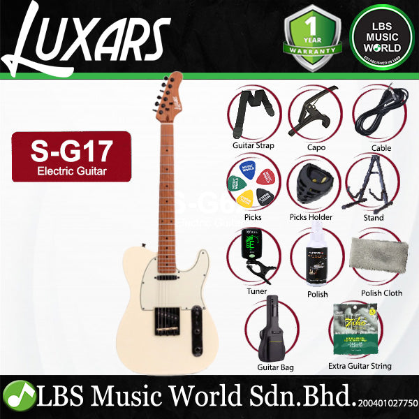 Luxars S-G17 PRO High-End TL Alder Body Electric Guitar SS Pickup with Roasted Maple Fretboard (S G17)