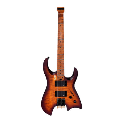 Luxars S-G63-6 Headless Electric Guitar HH Alnico V Pickups with Roasted Maple Fretboard and Package Amplifier (S G63 6)