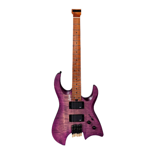 Luxars S-G63-6 Headless Electric Guitar HH Alnico V Pickups with Roasted Maple Fretboard and Package Amplifier (S G63 6)