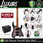 Luxars S-G63-6 Headless Electric Guitar HH Alnico V Pickups with Roasted Maple Fretboard and Package Amplifier (S G63 6)