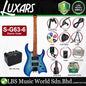Luxars S-G63-6 Headless Electric Guitar HH Alnico V Pickups with Roasted Maple Fretboard and Package Amplifier (S G63 6)