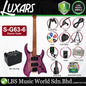 Luxars S-G63-6 Headless Electric Guitar HH Alnico V Pickups with Roasted Maple Fretboard and Package Amplifier (S G63 6)
