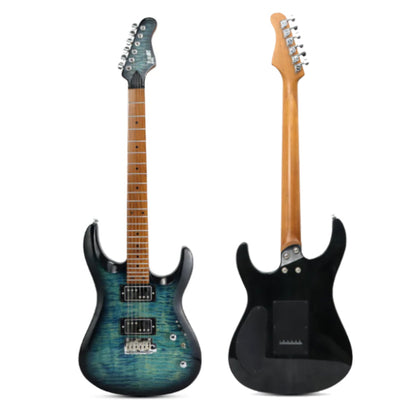 Luxars S-G37-T Solid-Body Electric Guitar Dual Coil-Split Humbuckers with Roasted Maple Neck - Package  (S G37 T)