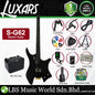 LUXARS S-G62 Ash Body Electric Guitar HH Pickup with Rosewood Fingerboard Package with Amplifier (S G62)