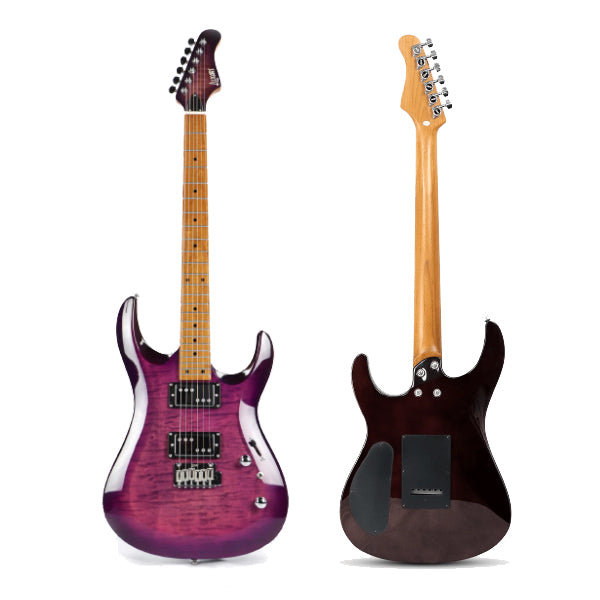 Luxars S-G37-T Solid-Body Electric Guitar Dual Coil-Split Humbuckers with Roasted Maple Neck - Package  (S G37 T)