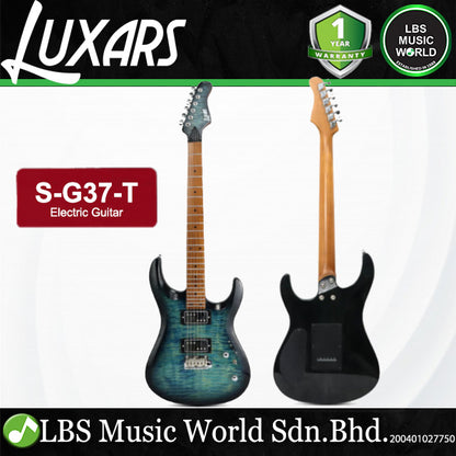 Luxars S-G37-T Solid-Body Electric Guitar Dual Coil-Split Humbuckers with Roasted Maple Neck  (S G37 T)
