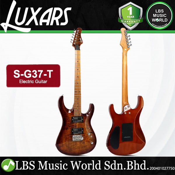 Luxars S-G37-T Solid-Body Electric Guitar Dual Coil-Split Humbuckers with Roasted Maple Neck  (S G37 T)