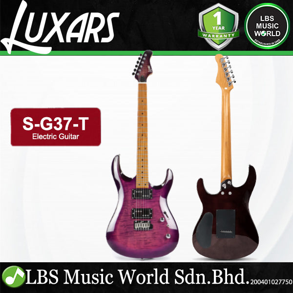 Luxars S-G37-T Solid-Body Electric Guitar Dual Coil-Split Humbuckers with Roasted Maple Neck  (S G37 T)