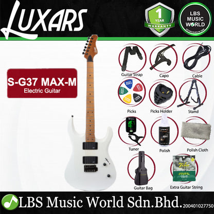 LUXARS S-G37-MAX-M Roasted Mahogany Body Electric Guitar HH Pickup with Tremolo (S G37 MAX M)