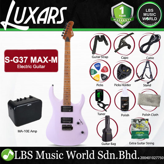 LUXARS S-G37-MAX-M Roasted Mahogany Body Electric Guitar HH Pickup with Tremolo - Package (S G37 MAX M)