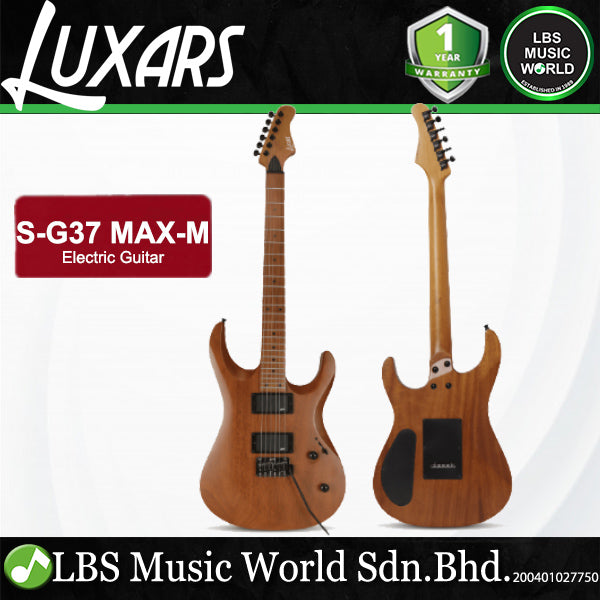 LUXARS S-G37-MAX-M Roasted Mahogany Body Electric Guitar HH Pickup with Tremolo (S G37 MAX M)