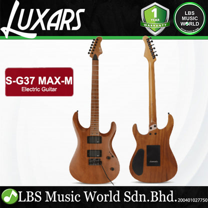 LUXARS S-G37-MAX-M Roasted Mahogany Body Electric Guitar HH Pickup with Tremolo (S G37 MAX M)
